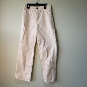 Stradivarius Women's Cream Wide Leg Crop Pants Casual Trousers Size US 4